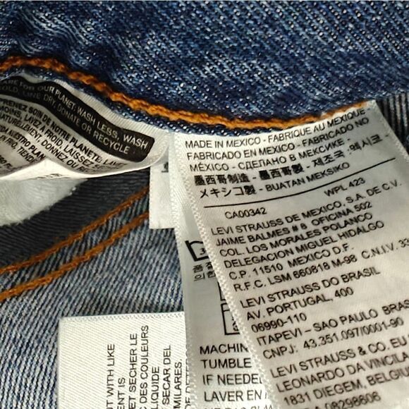 Levi's 501 Button Fly Men's Straight Blue Jeans 42/32 - Picture 6 of 7